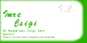 imre csigi business card